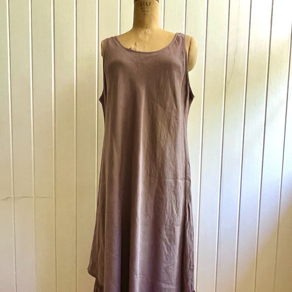 Mauve Linen Layered Dress
